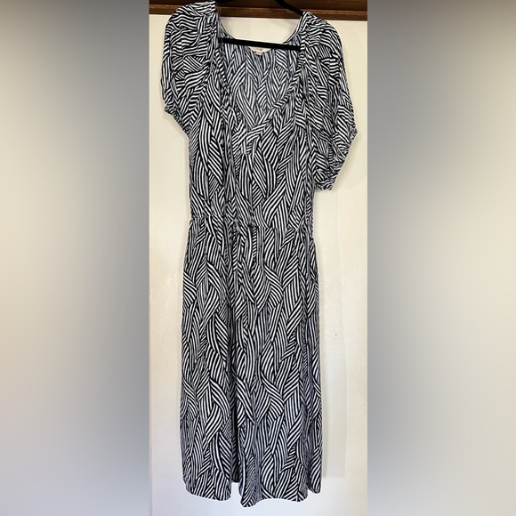 NWOT Terra & Sky Women's Plus Size Puff Sleeve Dress, blue & white sz.4X - Picture 7 of 8